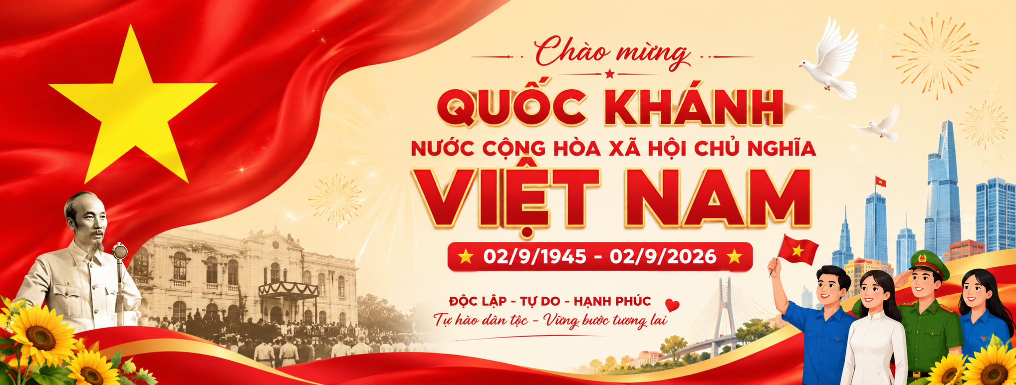 Nhiệt liệt chào mừng Quốc khánh Nước Cộng hòa xã hội chủ nghĩa Việt Nam!